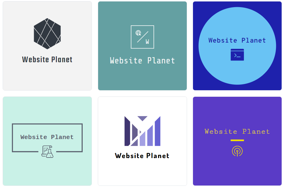 A few logos generated with Shopify's Hatchful tool