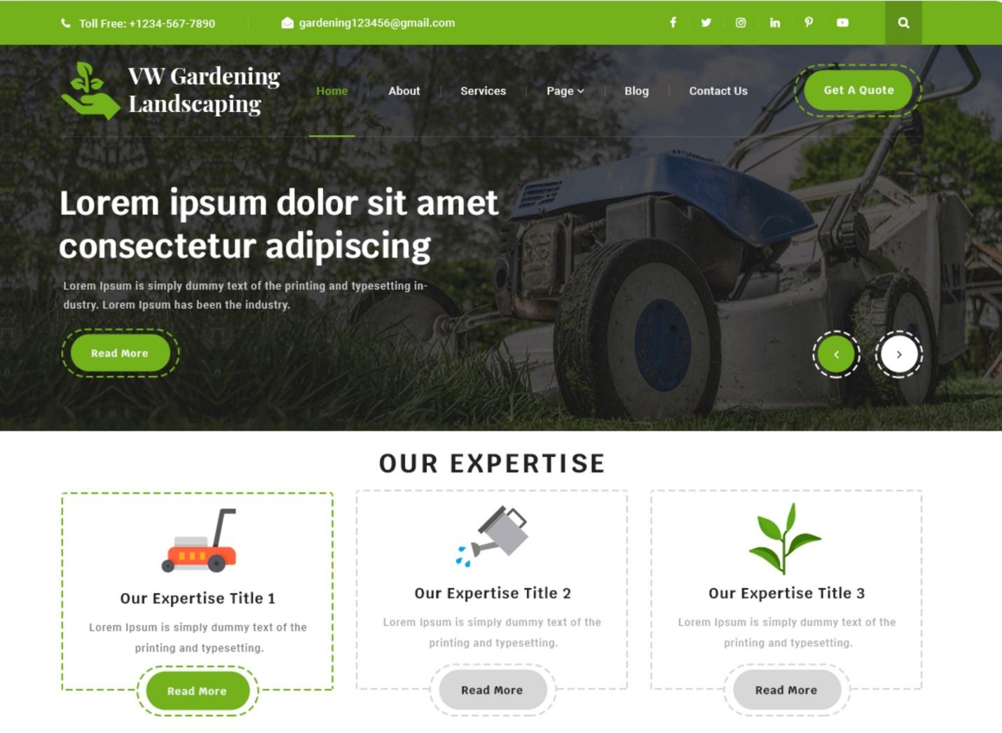 WordPress Community designed lawn care template