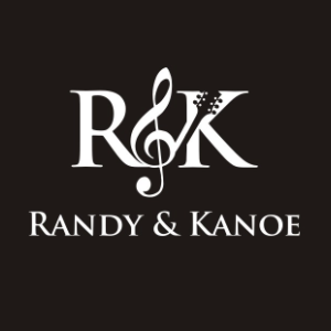 logo by Sushma - an R&K monogram in white with cleverly stylized elements, the & is the treble clef and part of the K looks like a guitar neck