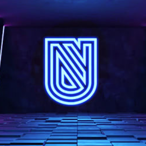 logo by Subi - a bright blue monogram logo consisting of many lines