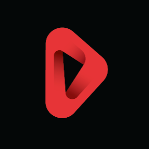 logo by thelogocraft - a red, round-edged penrose triangle on a black background