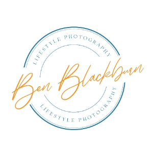 logo by Loris04 - minimalistic circle logo for Ben Blackburn, freestyle calligraphy font in mustard yellow