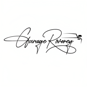 logo by Meherun N. - Garage Roverey elegant, long-stroke logo with a car outline sketch to the right