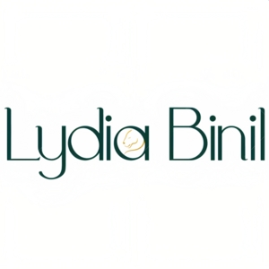 logo by Kazi Tuhin - alt: Lydia Binil signature logo in green, thin, circular font with no connected letters