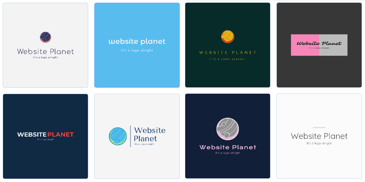 Wix Logo Maker Website Planet generated logos