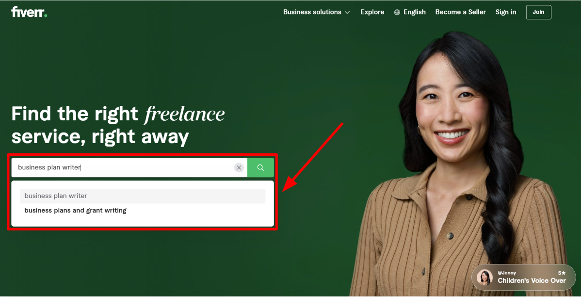 Fiverr homepage