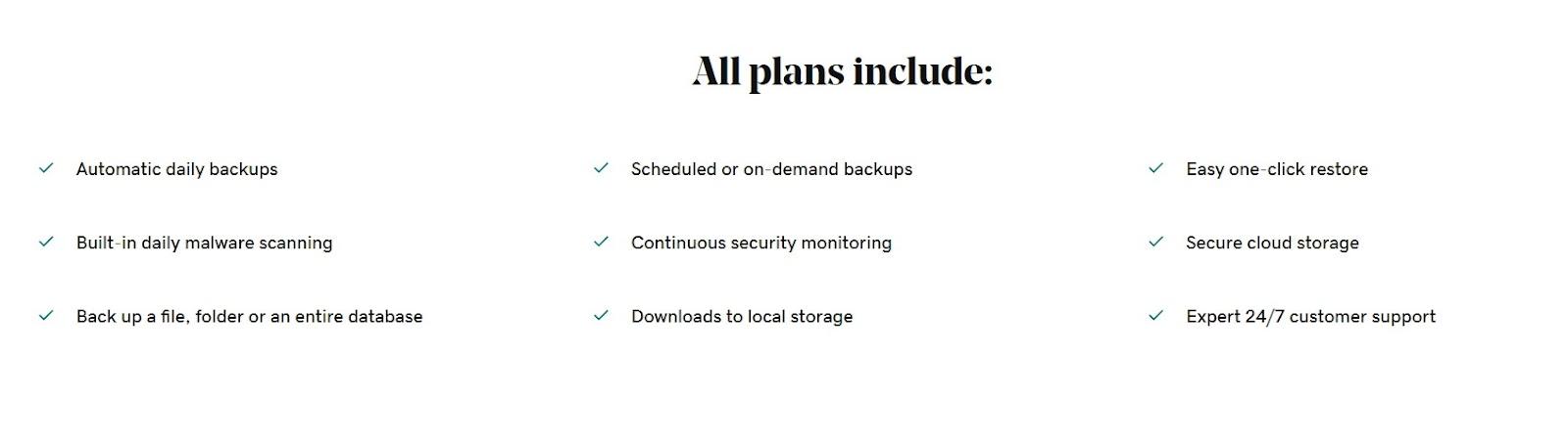 GoDaddy's backup and security add-ons