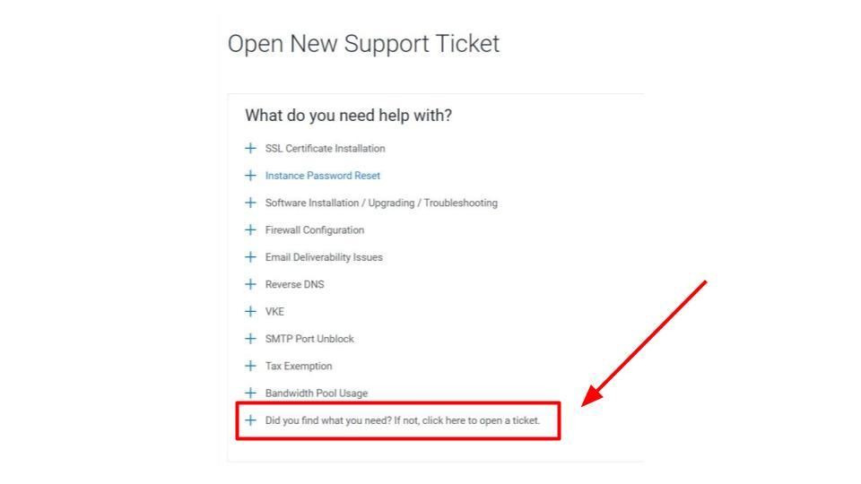 Vultr, open ticket