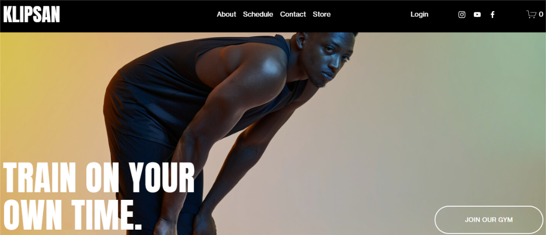 Squarespace Fitness Template Homepage