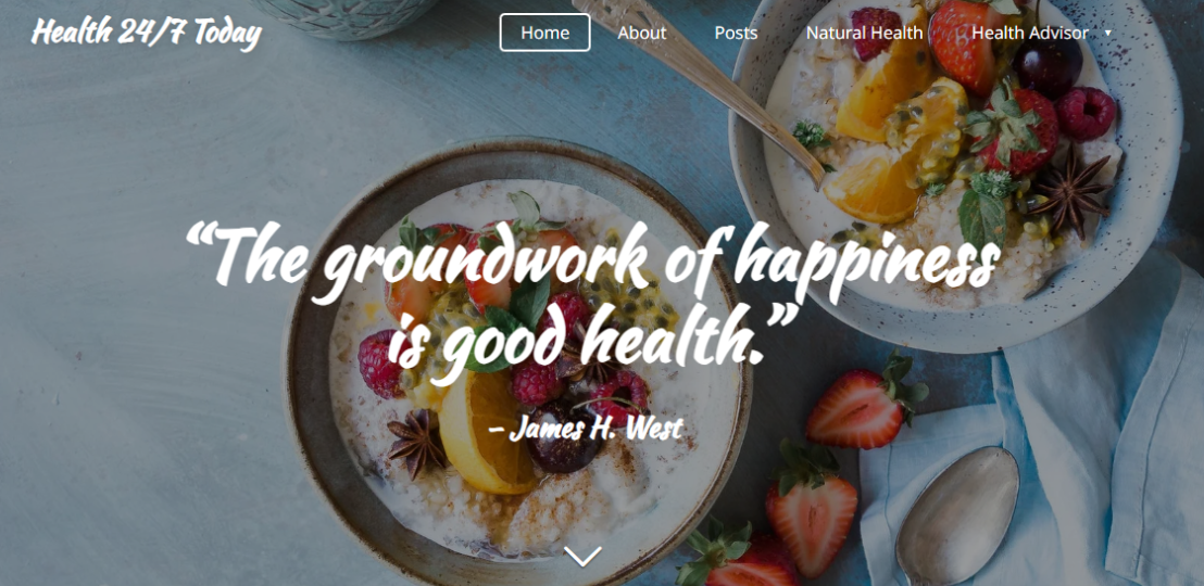 Webador Wellness Template Example Homepage