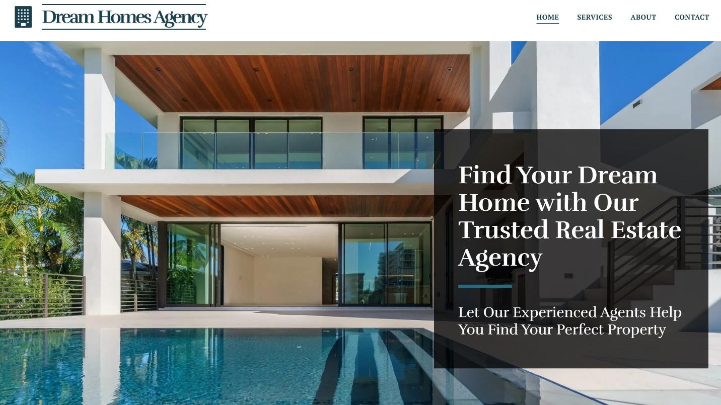 SITE123 Dream Homes Agency template