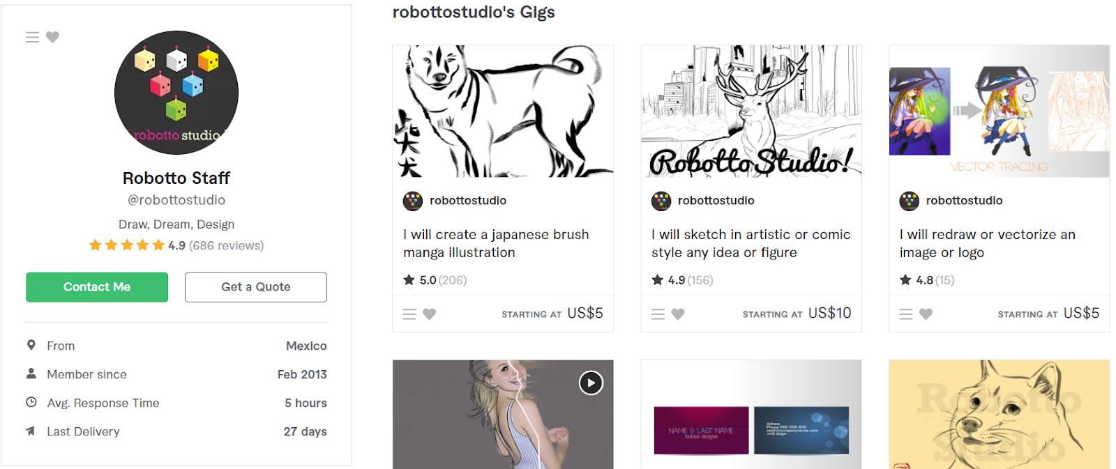 Robottostudio profile on Fiverr