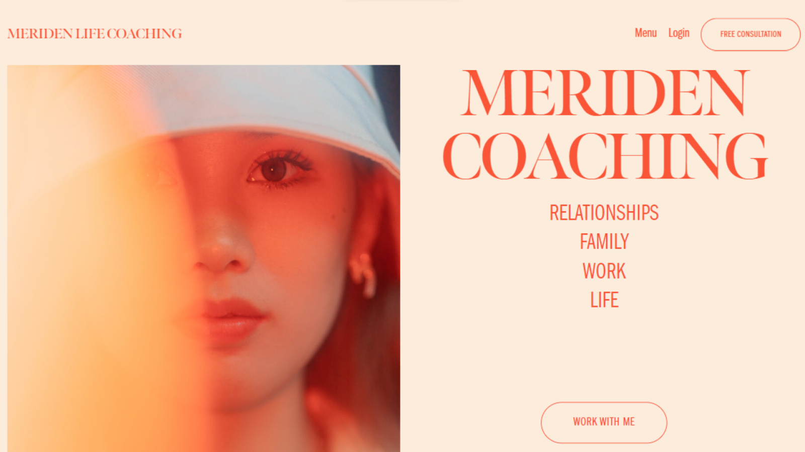 One of Squarespace's templates for a coaching website