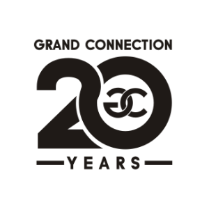 logo by Aimar ALV - 20th anniversary logo for Grand Connection, bold, dark brown font for 2 and 0 which meet and intertwine at the edges, GC monogram inside the 0