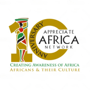 logo by Balayat H - Appreciate Africa Network 10th anniversary logo in olive green, black, red, and green