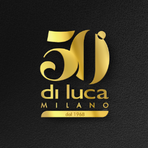 logo by Yason higuera - 50-year anniversary logo of Di Luca Milano, elegant font with bright gold elements