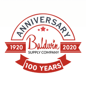 logo by Mariadeart - Baldwin Supply Company 100th anniversary logo design in black and blue