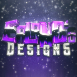 logo by Erland N - Erland's Designs logo in purple, pink, and silver, with a bright and washed-out starry background