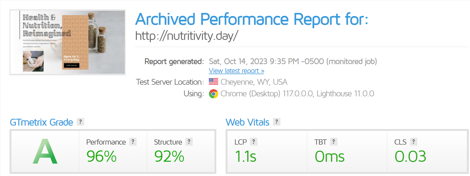 InterServer Typical Performance Result