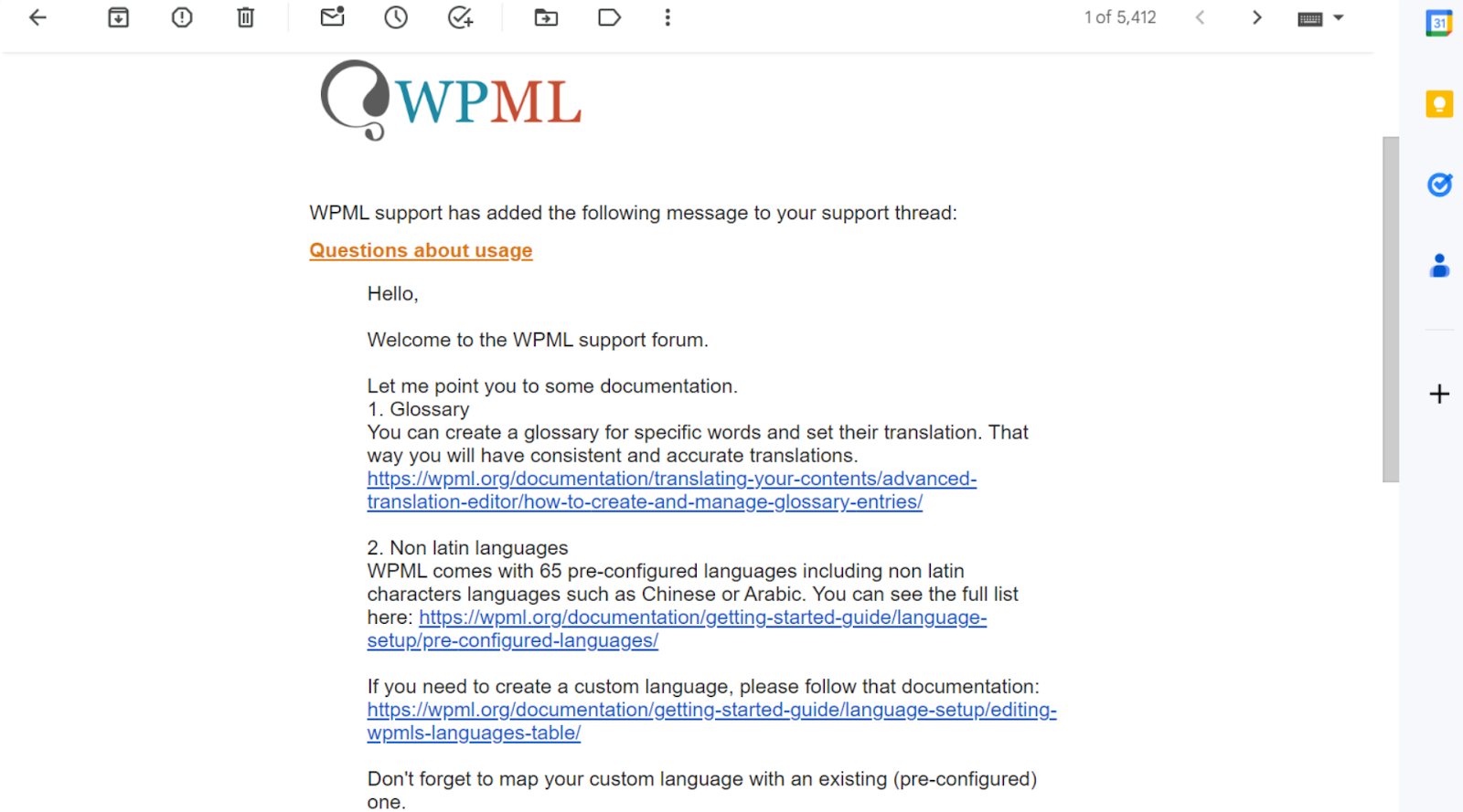 WPML support email