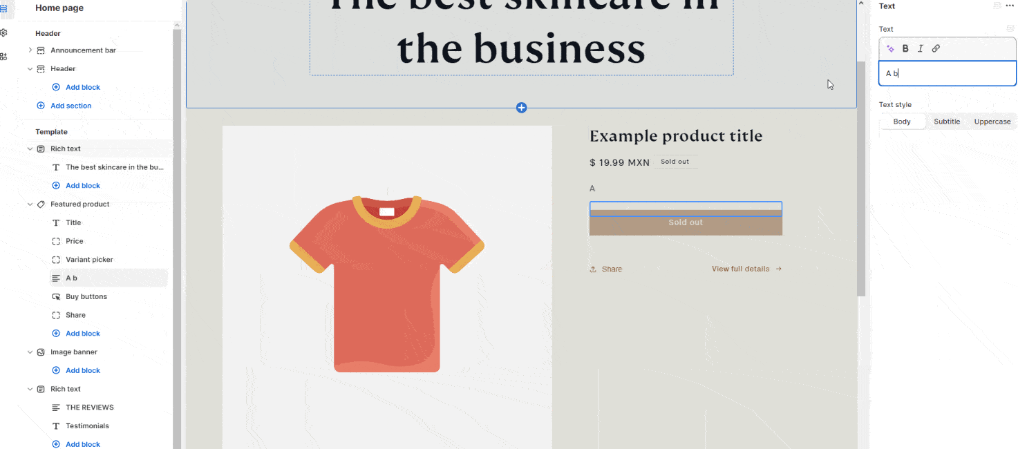 Shopify Editor