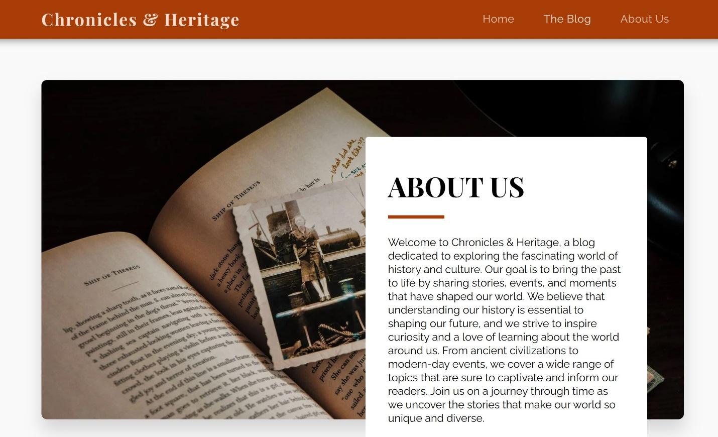 SITE123 Chronicles & Heritage template