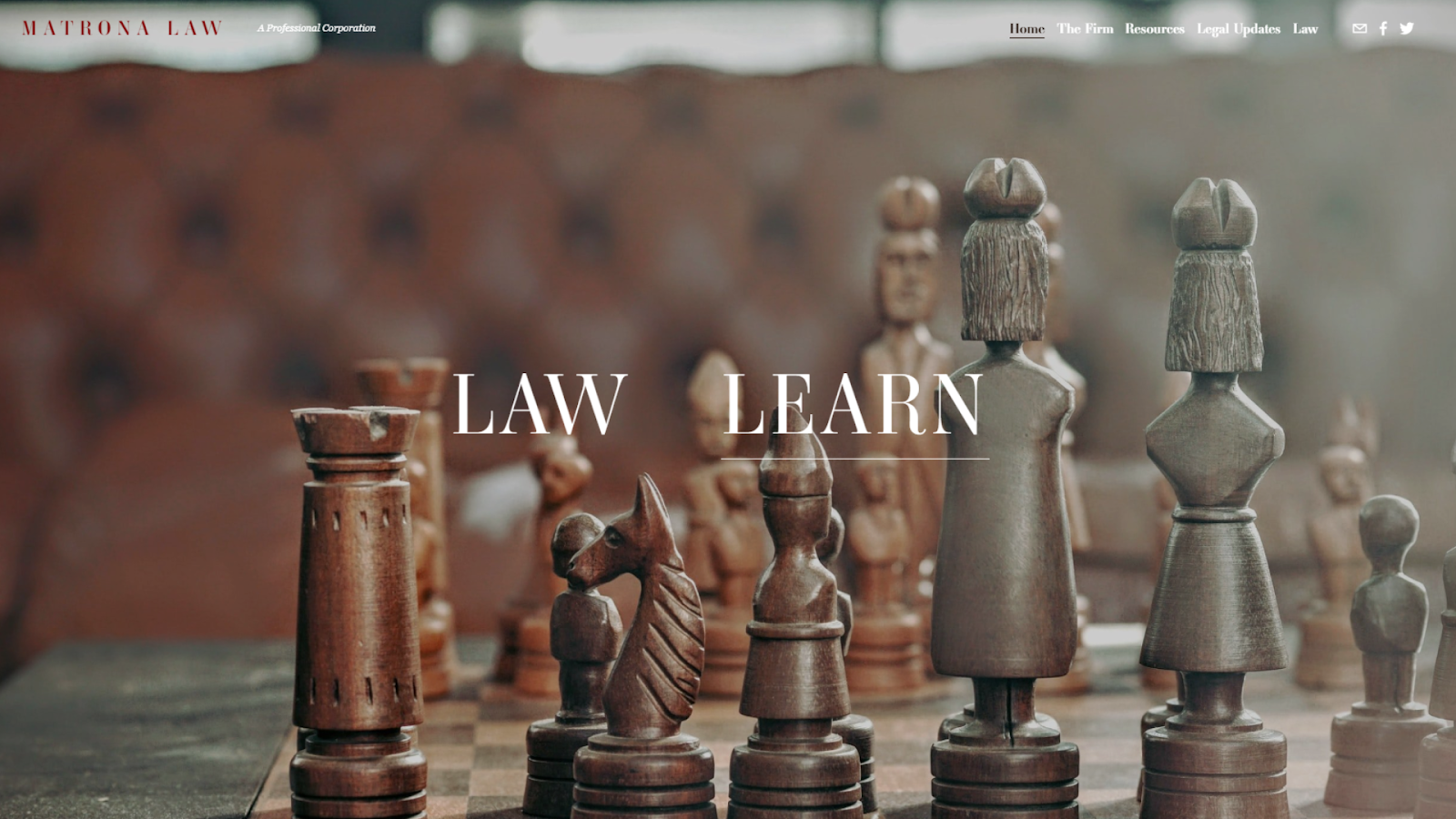 Screenshots from the Matrona Law website made with Squarespace