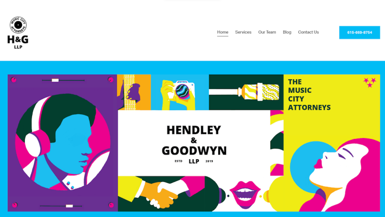 Screenshots from the Hendley & Goodwyn website made with Squarespace
