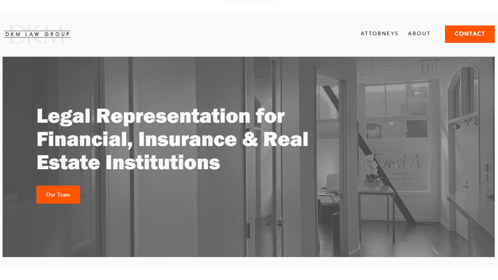Screenshots from the DKM Law Group website made with Squarespace