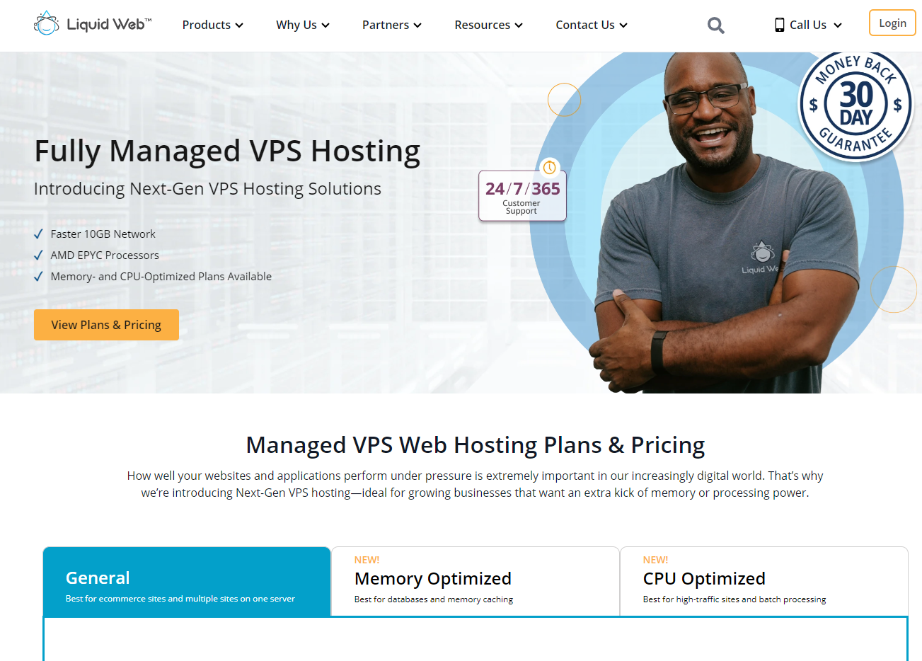 Liquid Web's fully managed VPS hosting page