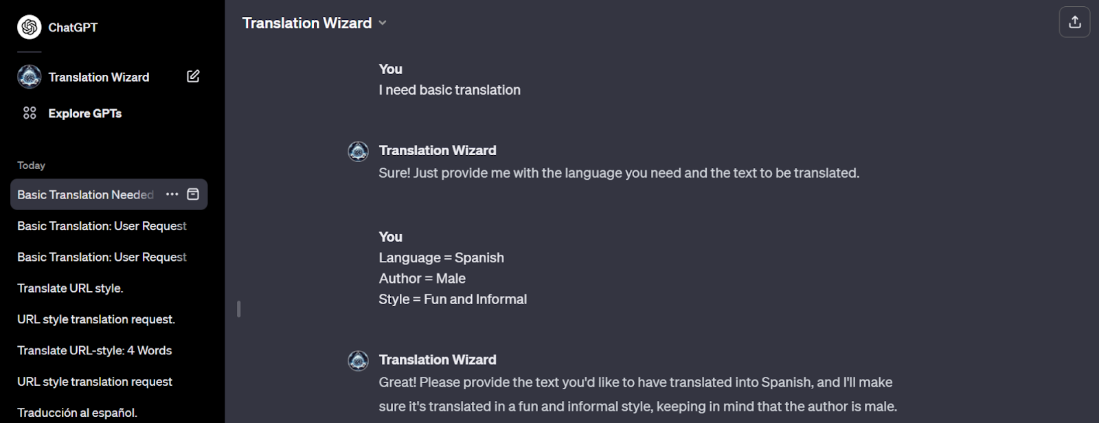 Translation Wizard Style Instructions