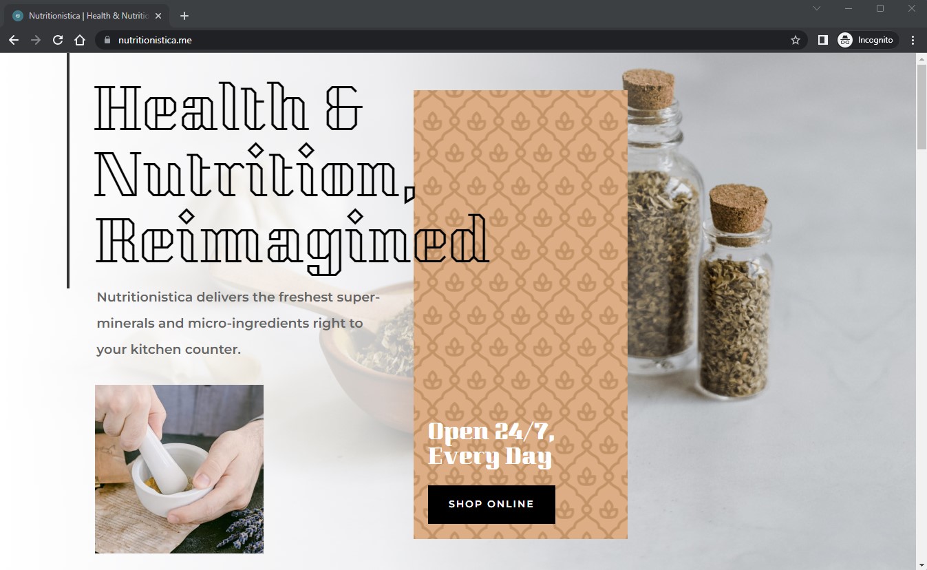 Nutritionistica WordPress test site