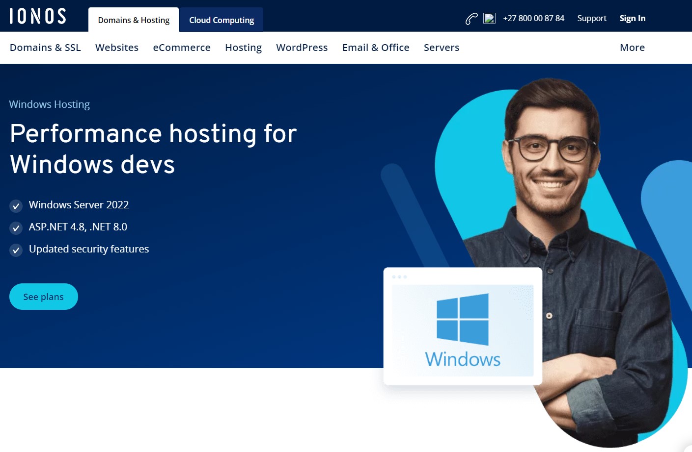 IONOS' Windows Hosting page
