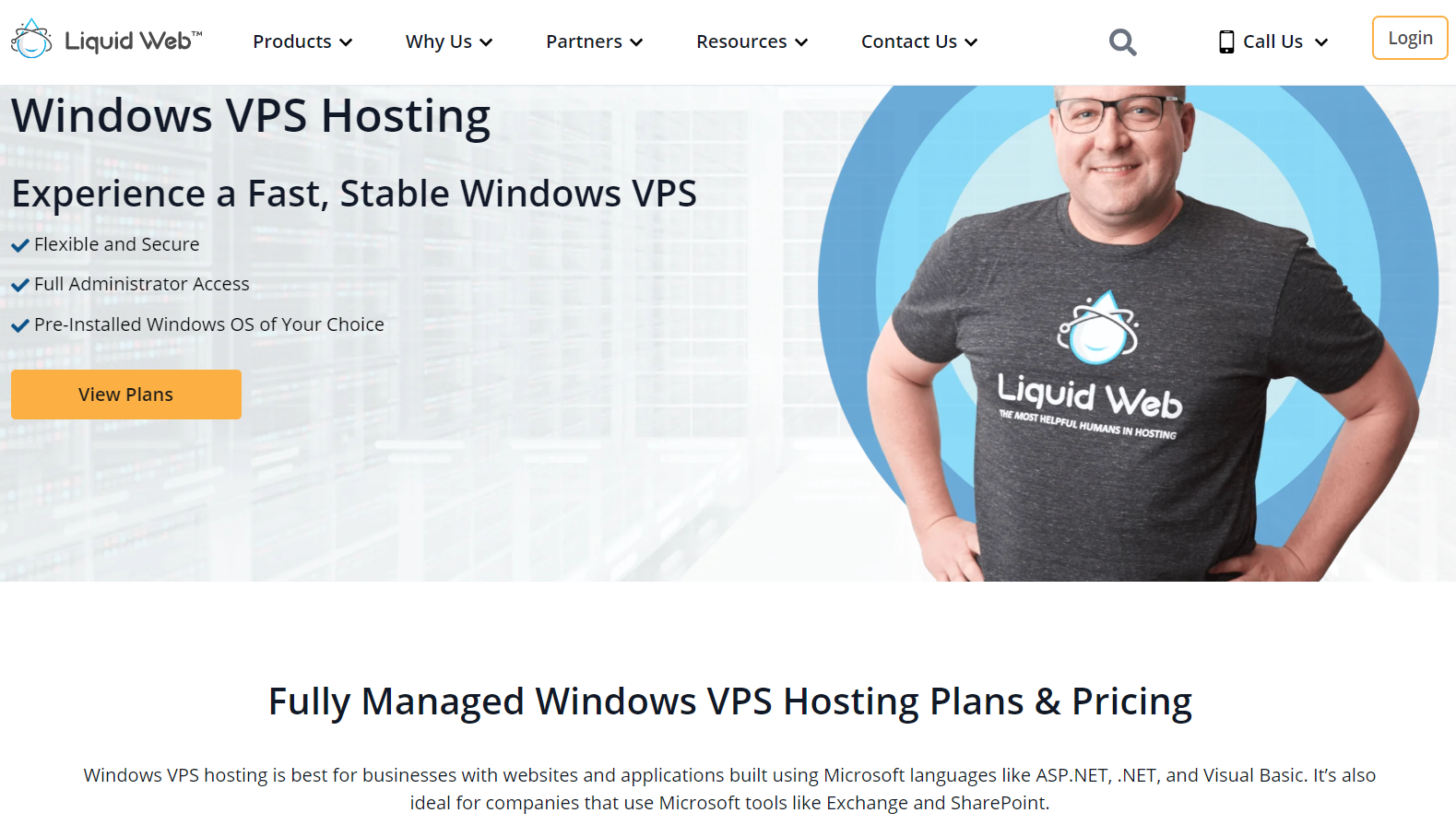 Liquid Web's Windows VPS Hosting page