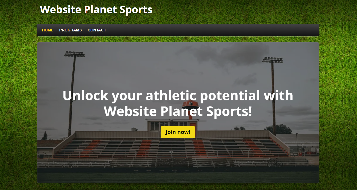 Webador's sports template