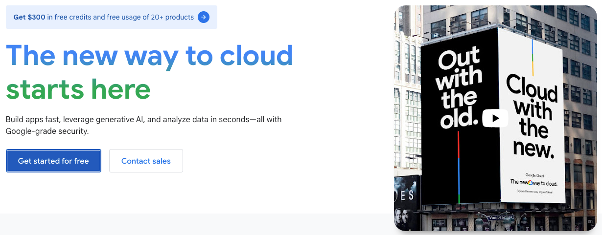 Screenshot of Free Tier features on Google Cloud Platform