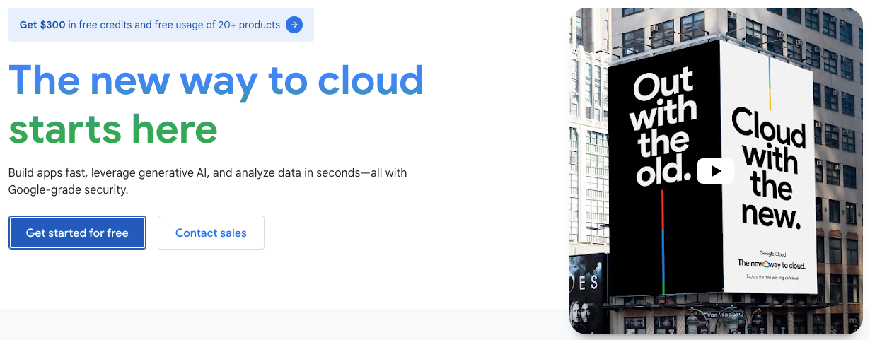 Capture d’écran des fonctionnalités du niveau gratuit sur Google Cloud Platform