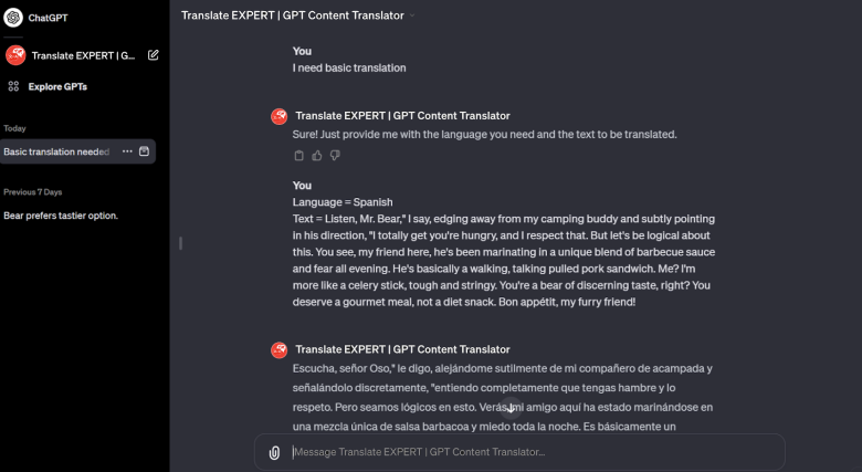 Translate EXPERT basic Translation