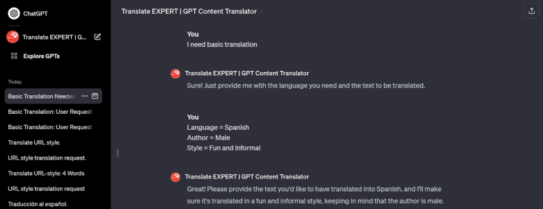 Translate EXPERT Style Instructions