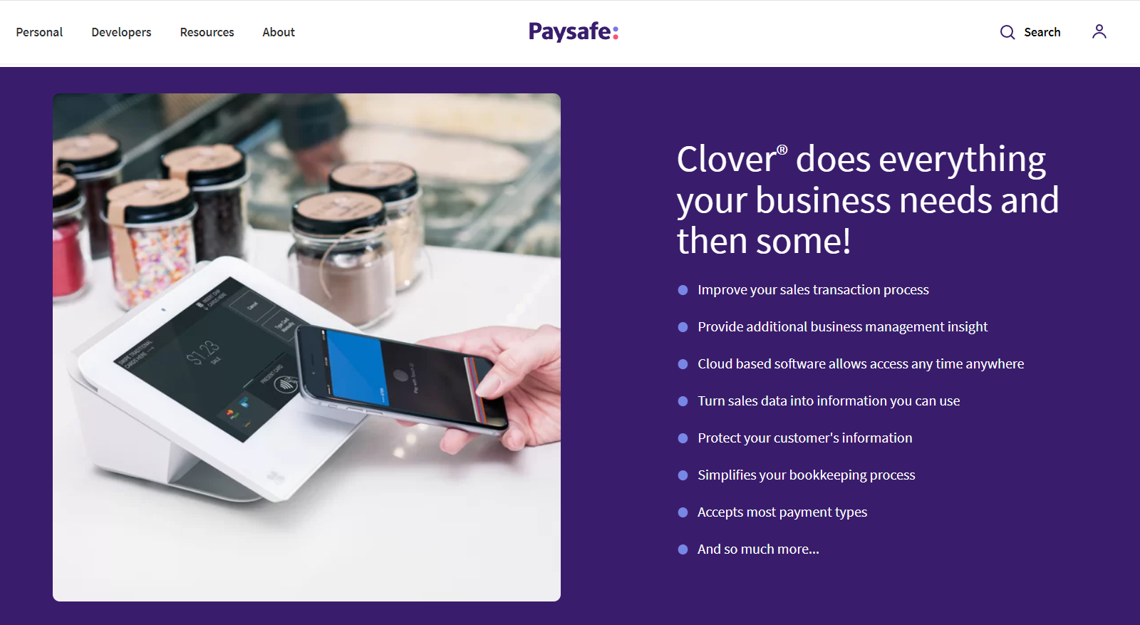 Clover by PaySafe Homepage