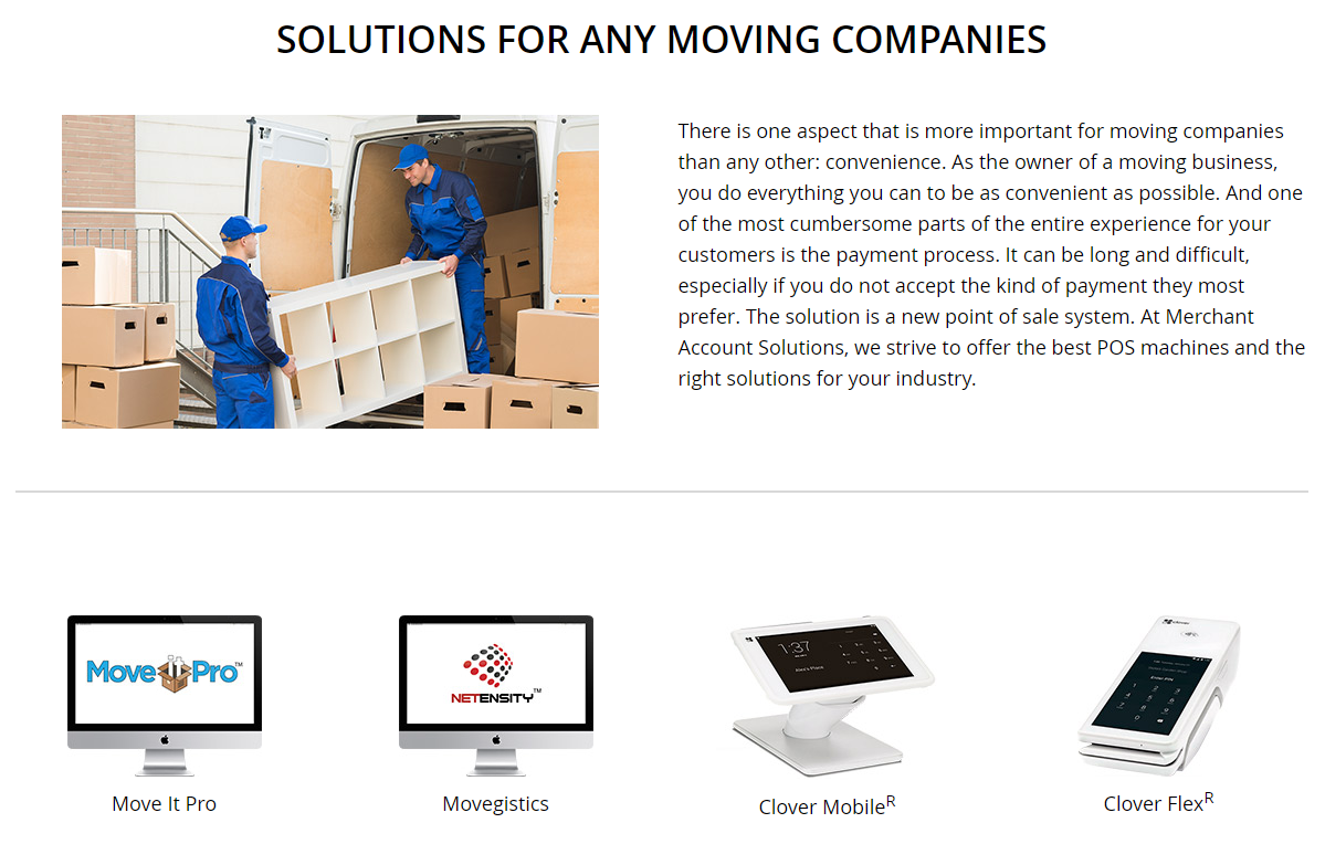 POS Pros hardware and software for moving companies