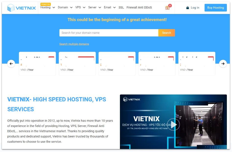 Vietnix home page