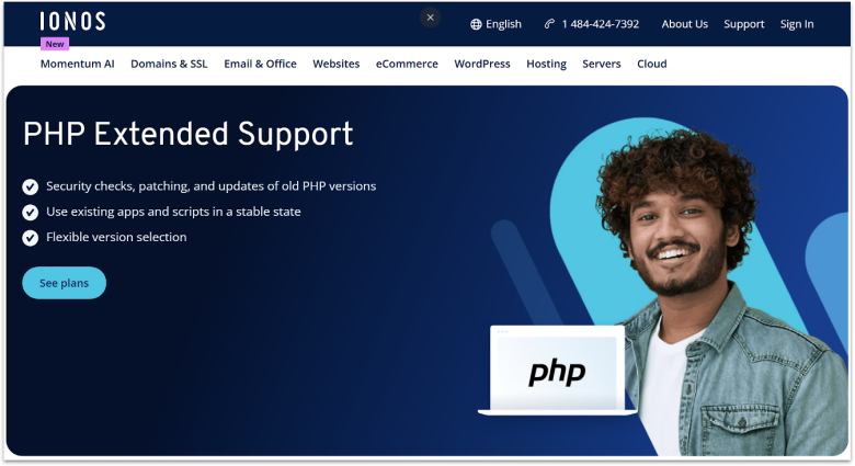 IONOS PHP Extended Support plans.