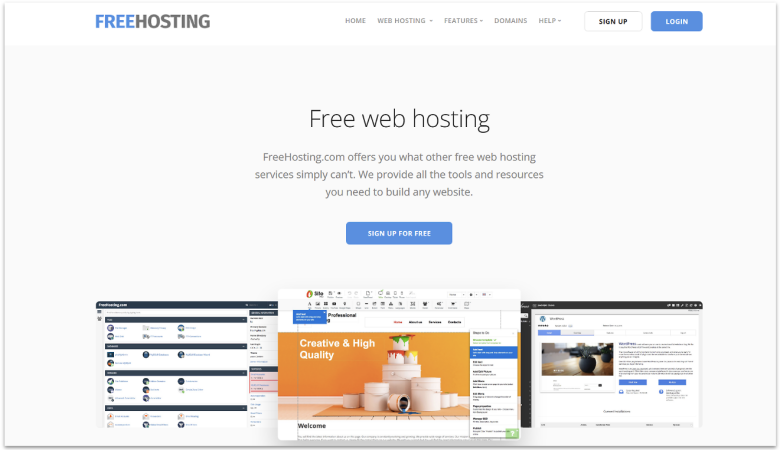 FreeHosting.com free hosting landing page.