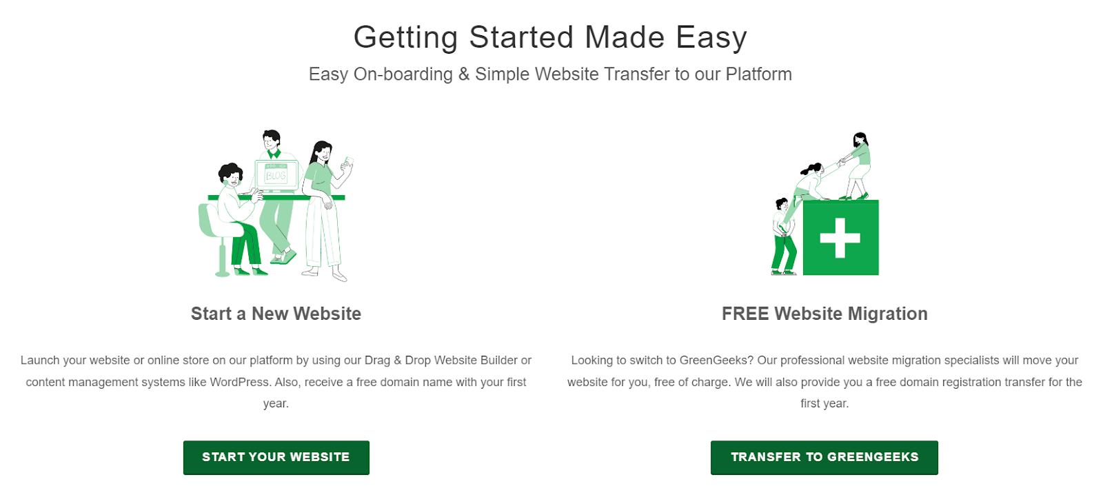GreenGeeks free website migration service