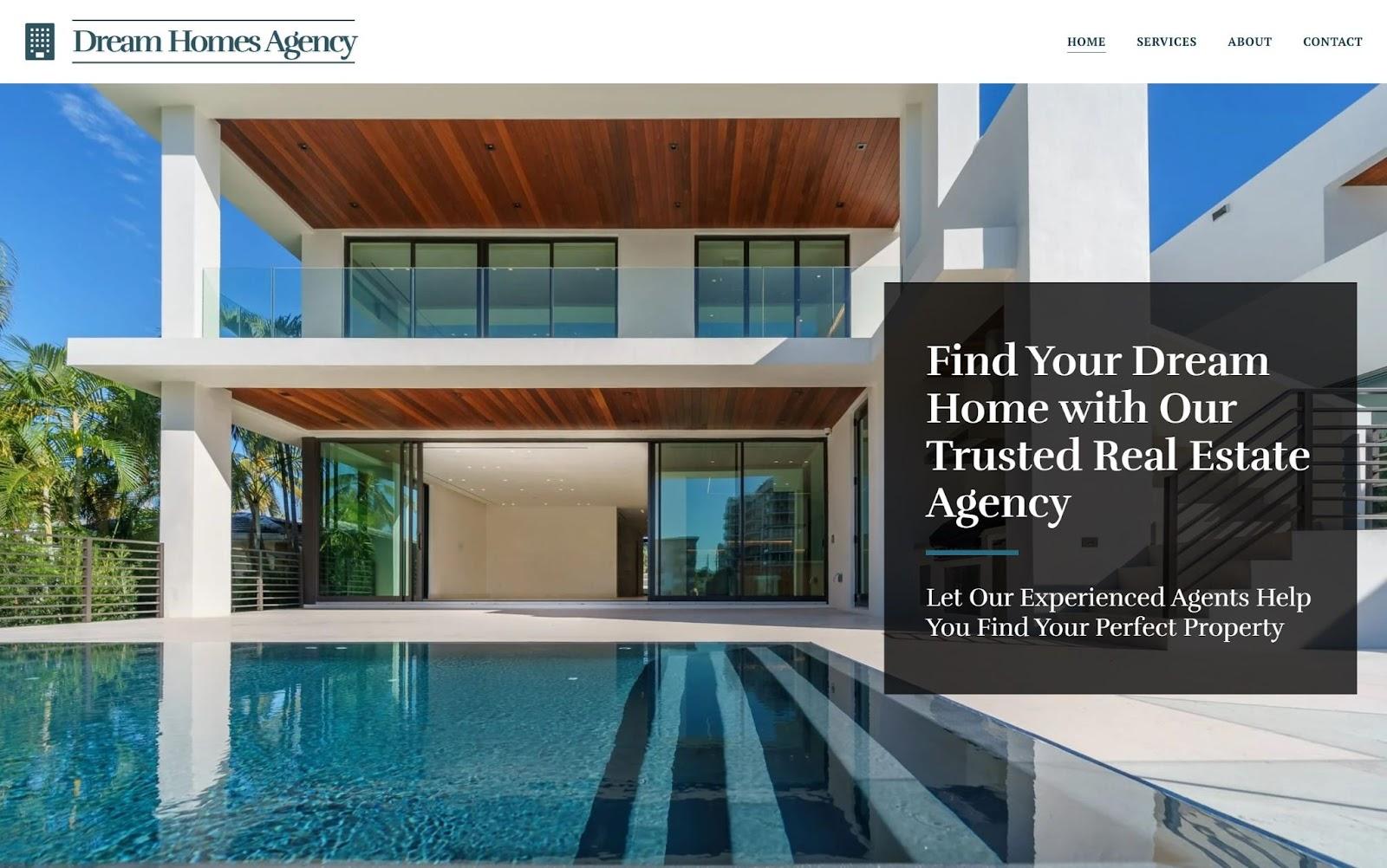 SITE123 Dream Homes Agency template