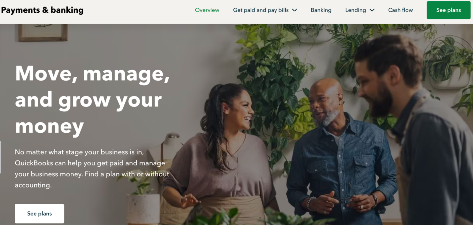 QuickBooks Payments homepage
