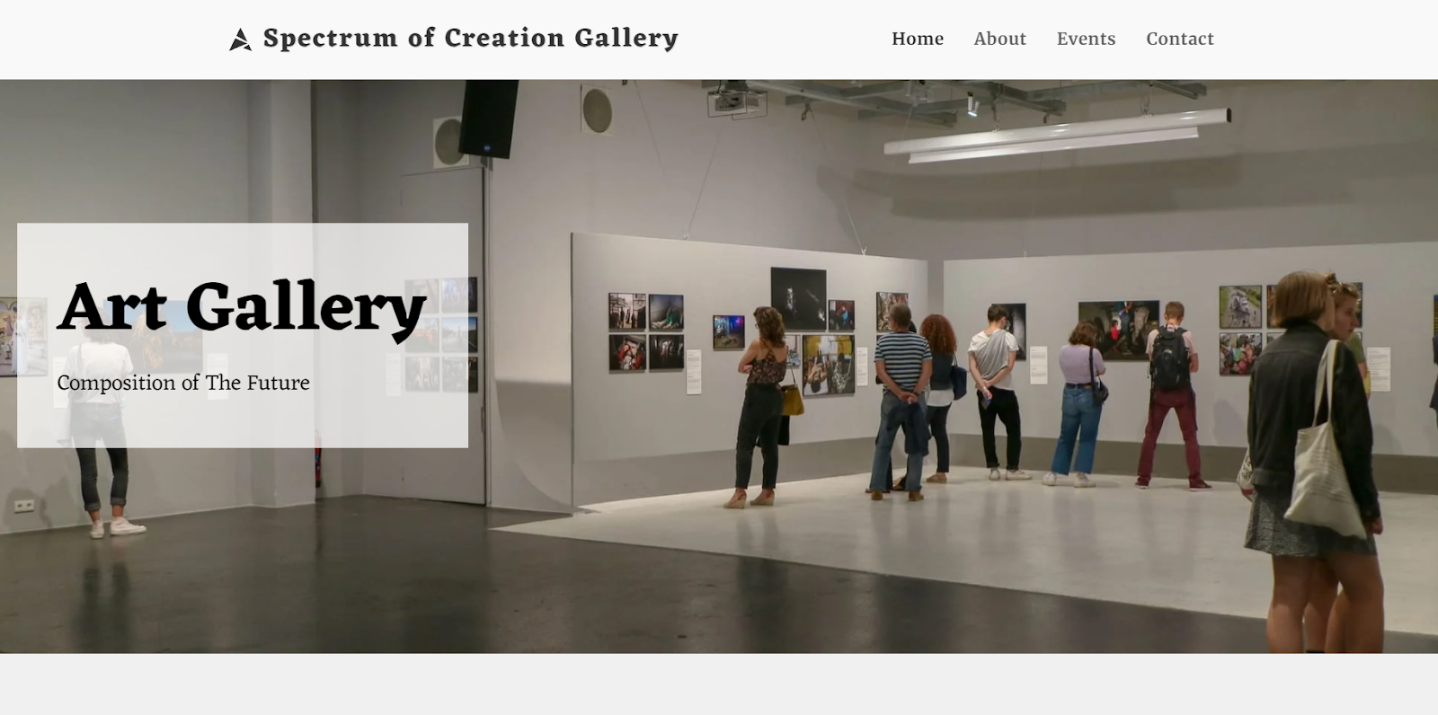 SITE123's "Spectrum of Creation Gallery" template