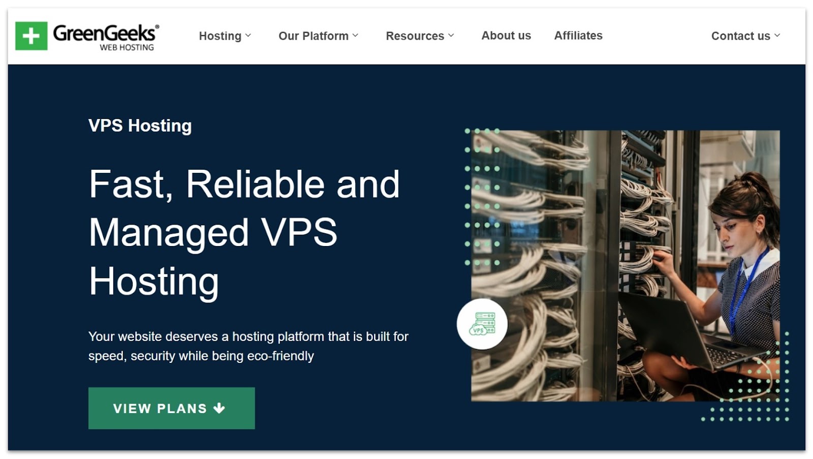 GreenGeeks VPS hosting offer landing page