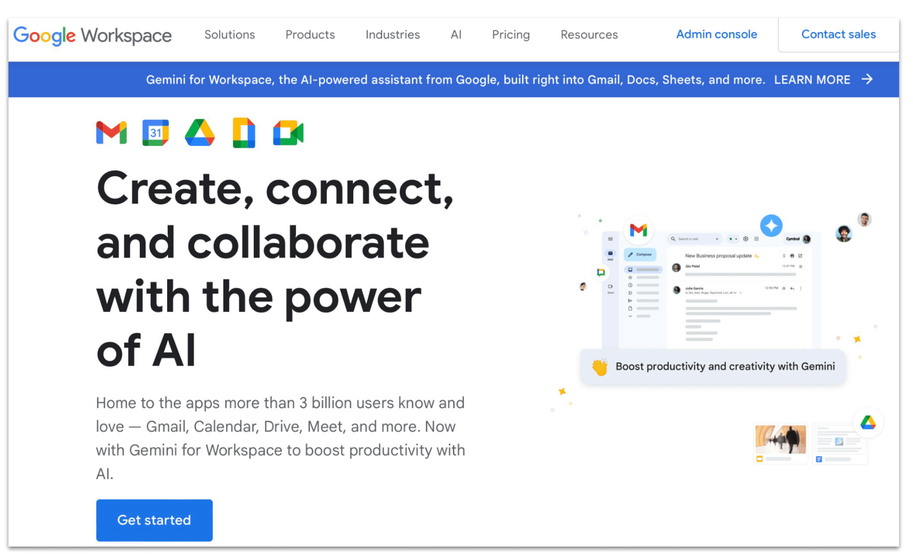 Google Workspace home page